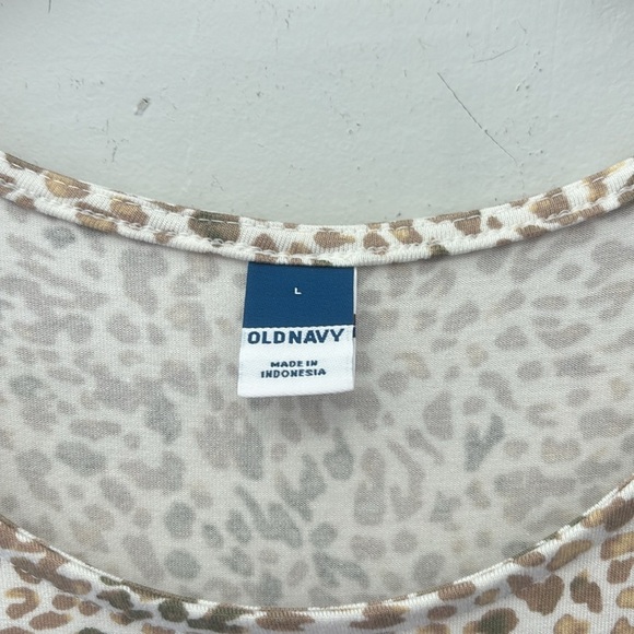 Old Navy Beige Leopard Print Jersey Knit Swing Dress Size Large - Picture 2 of 4